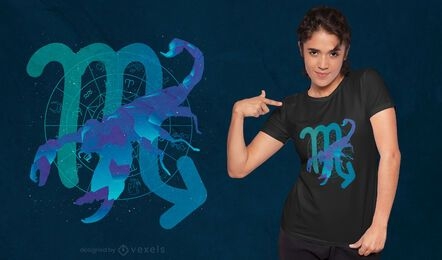 Zodiac Scorpio Symbol Farbverlauf T-Shirt Design