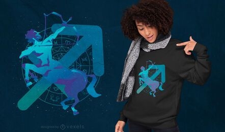 Zodiac Sagittarius Farbverlauf T-Shirt Design