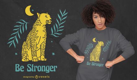 Diseño de camiseta con cita más fuerte de tigre
