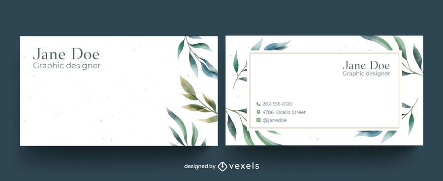 Watercolor floral business card design Watercolor floral business card design
