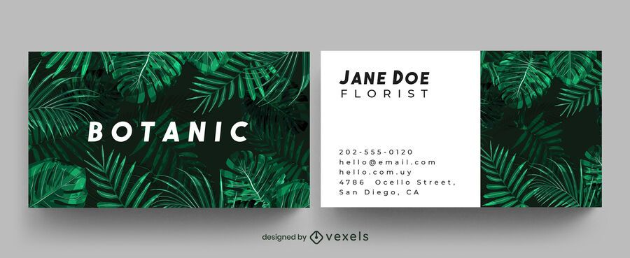 Botanical jungle business card design Botanical jungle business card design