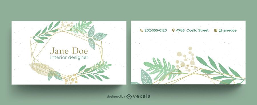 Garden leaves business card design Garden leaves business card design