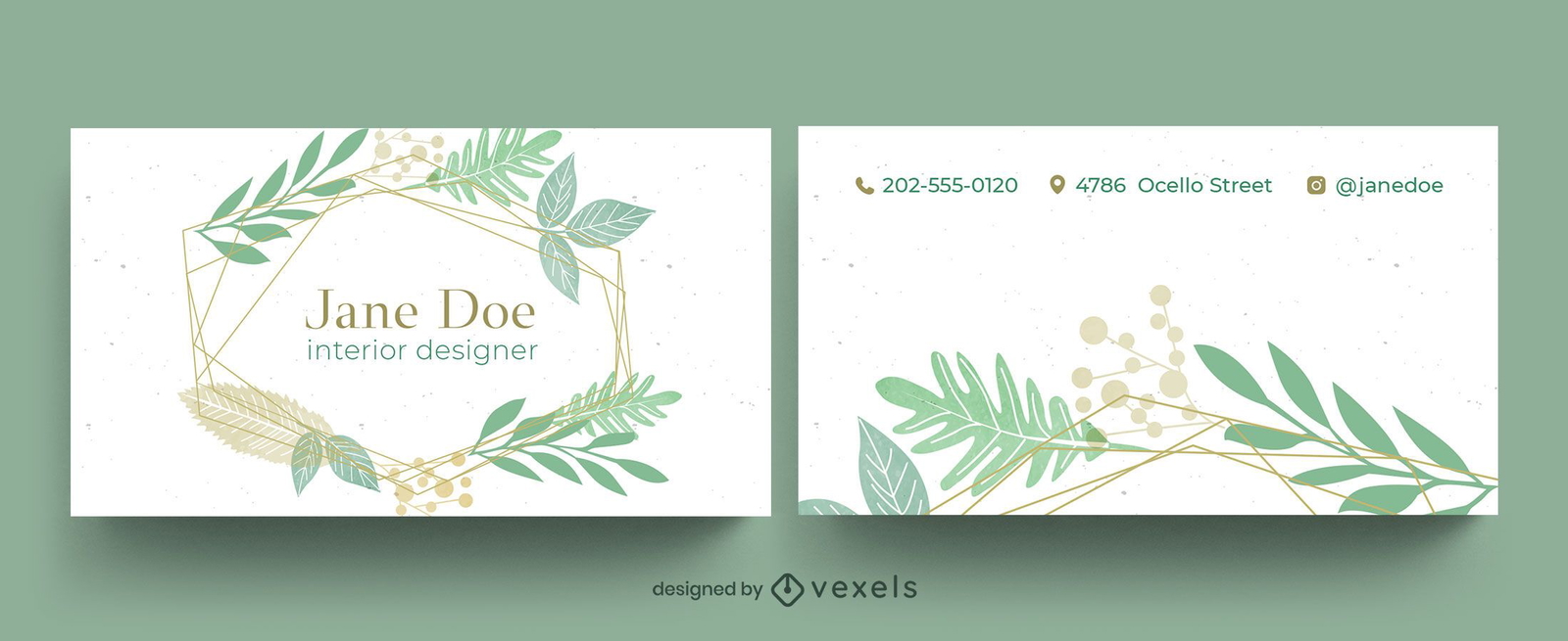 Garden leaves business card design