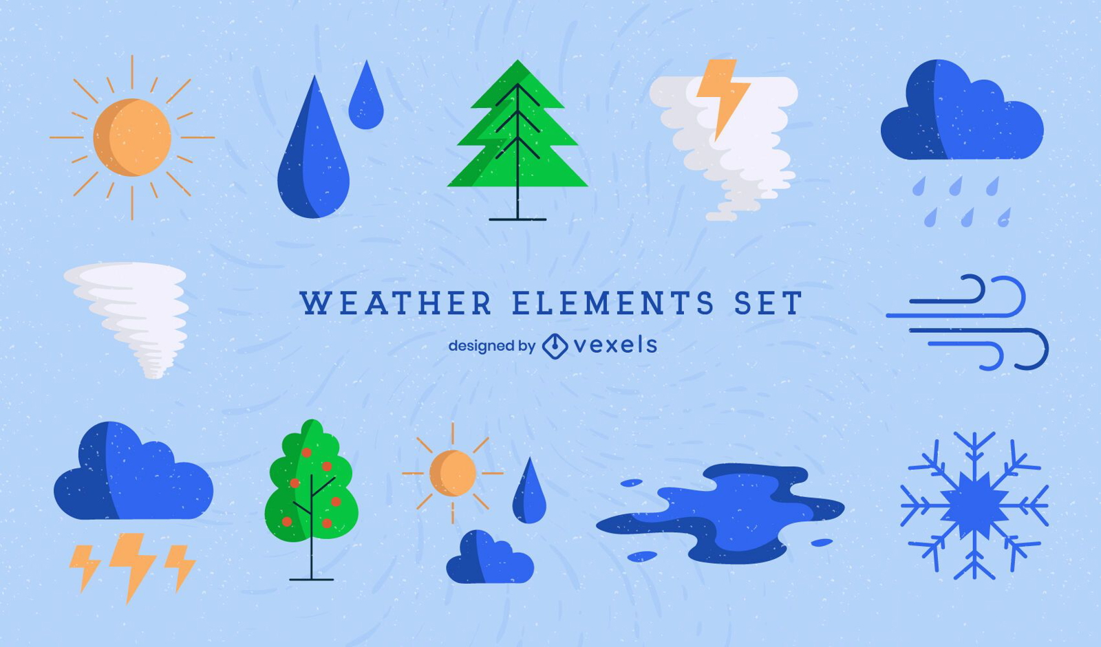 Wetterbedingungen Natursymbole eingestellt