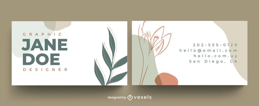 Business card abstract leaves design Business card abstract leaves design
