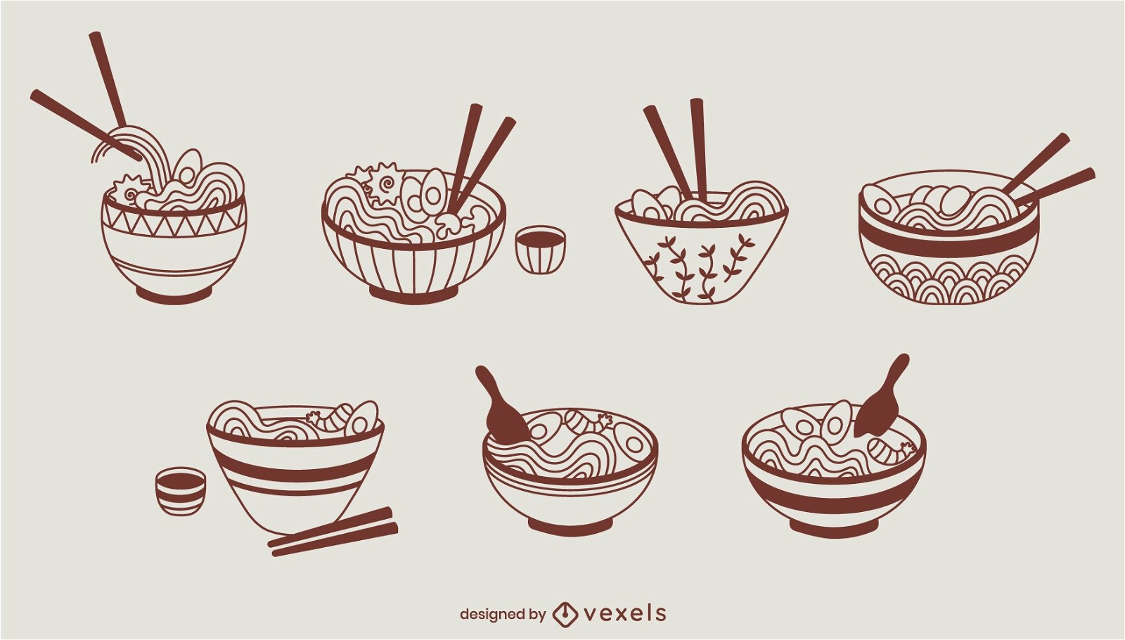Ramen Schalen japanisches ethnisches Nahrungsmittelset