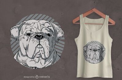 Design de t-shirt com retrato realista de animal de cão