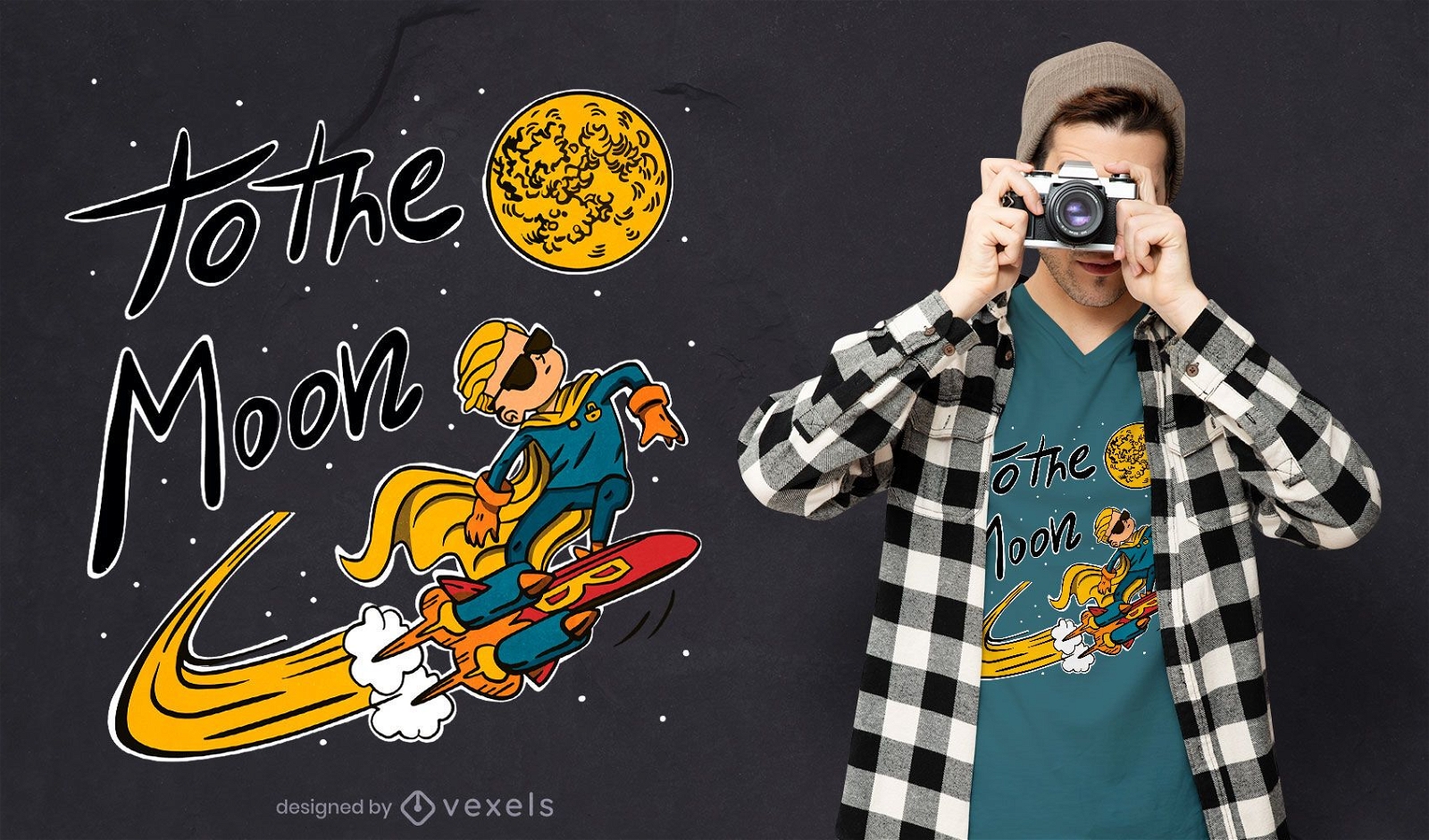 Boy surfing in space t-shirt design