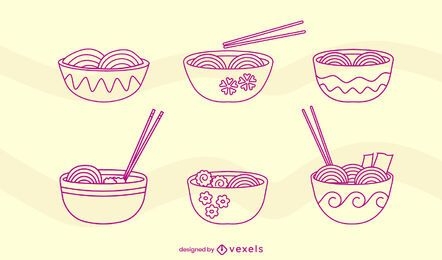 Ramen Schalen japanisches Essen Schlaganfall Set