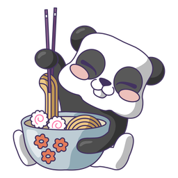 Panda comendo ramen fofo Desenho PNG Transparent PNG