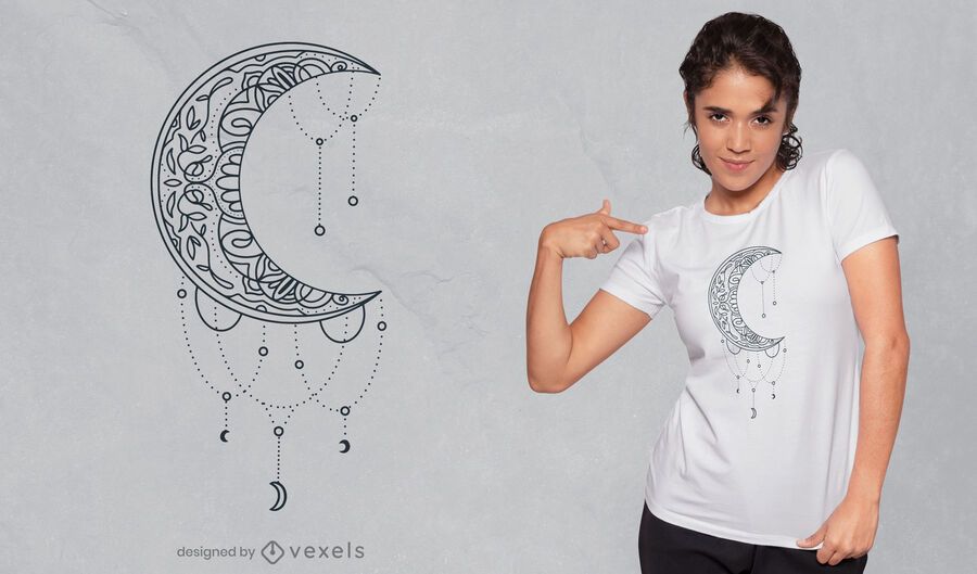 Half moon mandala decoration t-shirt design Half moon mandala decoration t-shirt design