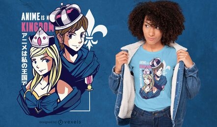 Anime king and queen t-shirt design