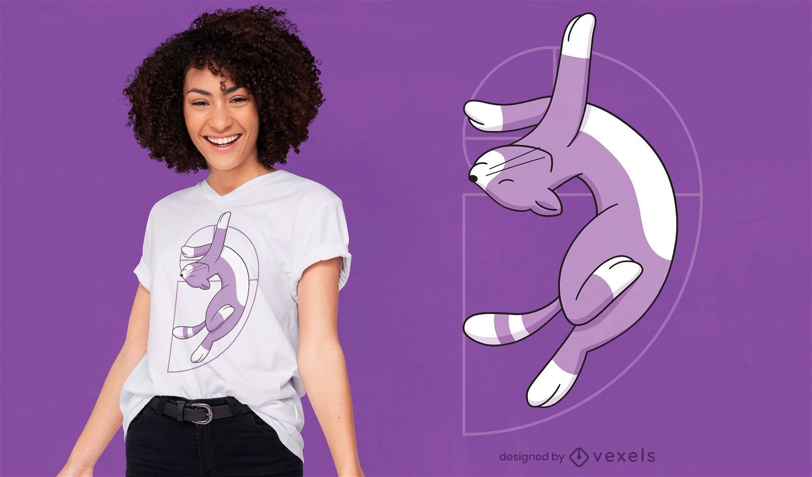 Design de t-shirt de salto de gato