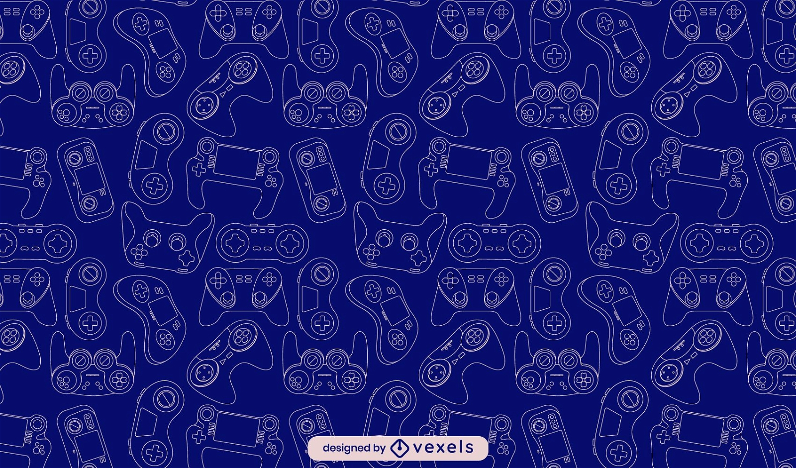 Joystick video game line art pattern design