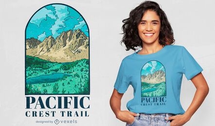 Landscape mountain trail t-shirt design