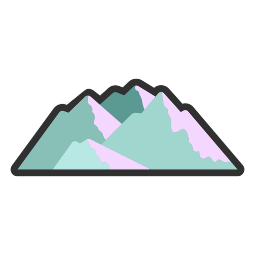 Mountains color stroke PNG Design