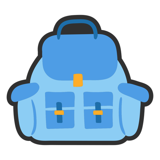 Blue backpack semi flat