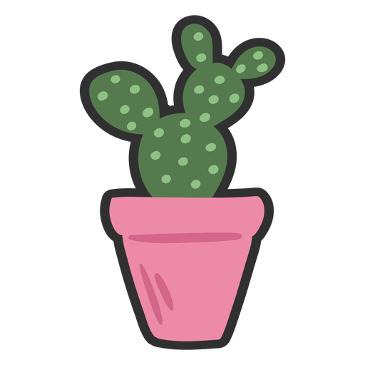 Cactus color stroke PNG Design