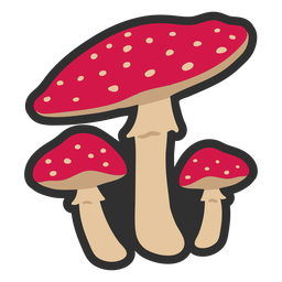 Little mushrooms color stroke PNG Design
