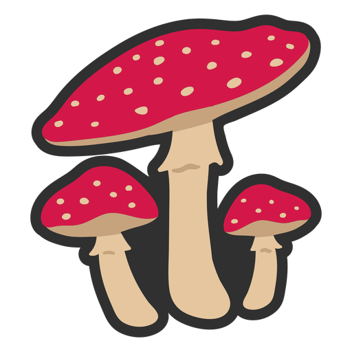 Little mushrooms color stroke