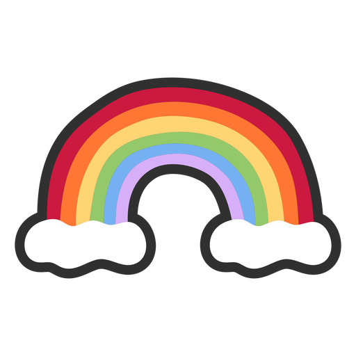 Bonito trazo de color del arco iris Diseño PNG