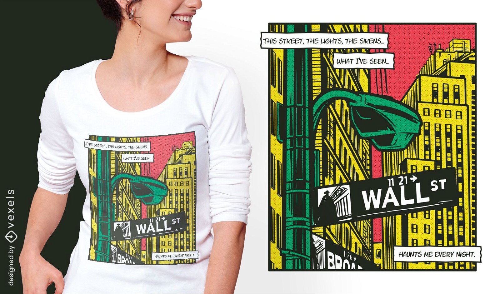 Urban city comic book t-shirt design
