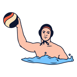 Waterpolo sport player with ball