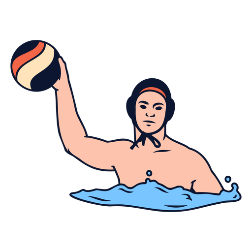Waterpolo sport player with ball PNG Design