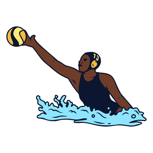 Girl waterpolo player jump PNG Design