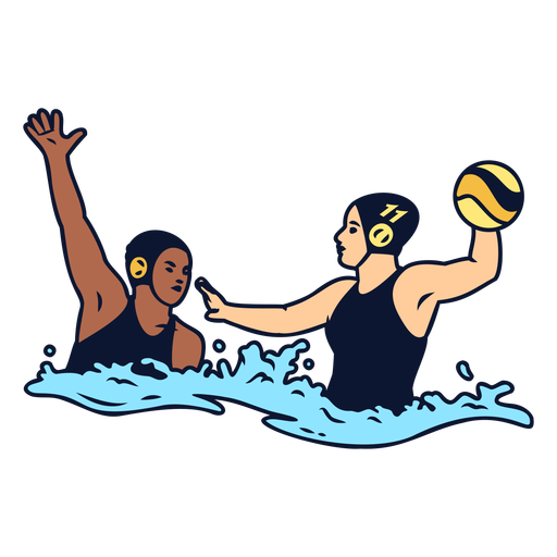 Waterpolo sport players ball game PNG Design