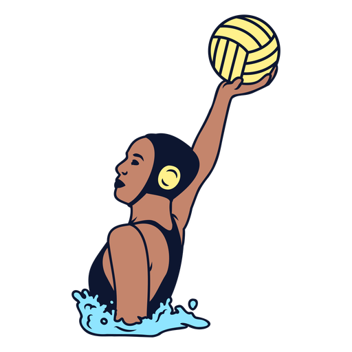 Girl waterpolo player pose PNG Design
