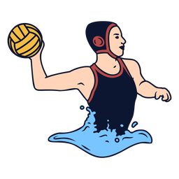 Woman waterpolo player pose PNG Design