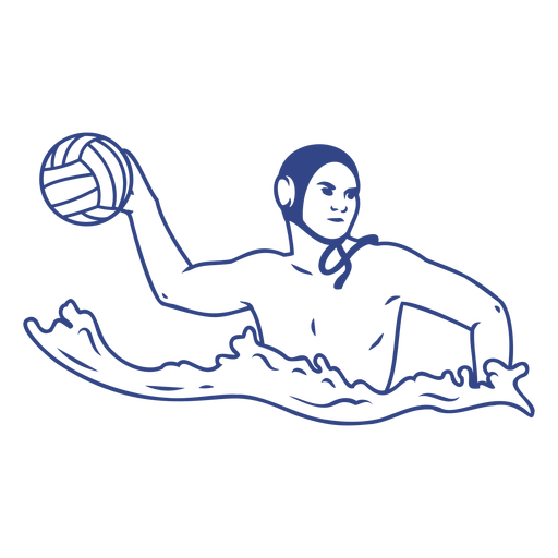Waterpolo sport player man swimming PNG Design