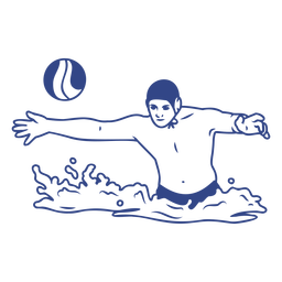 Waterpolo sport male player pose PNG Design