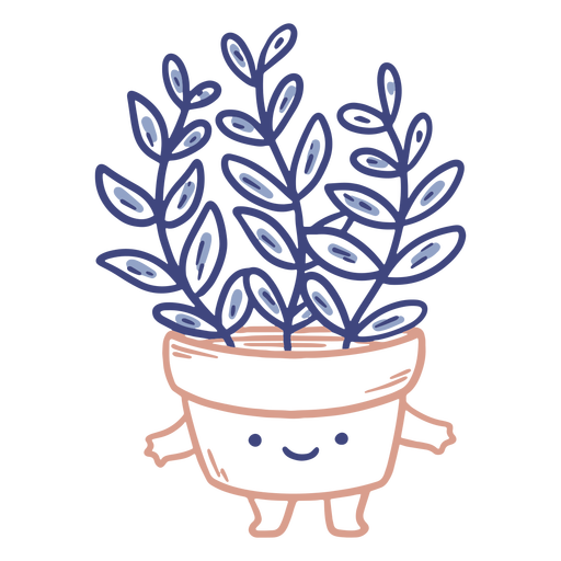 Cute happy plant in a pot 