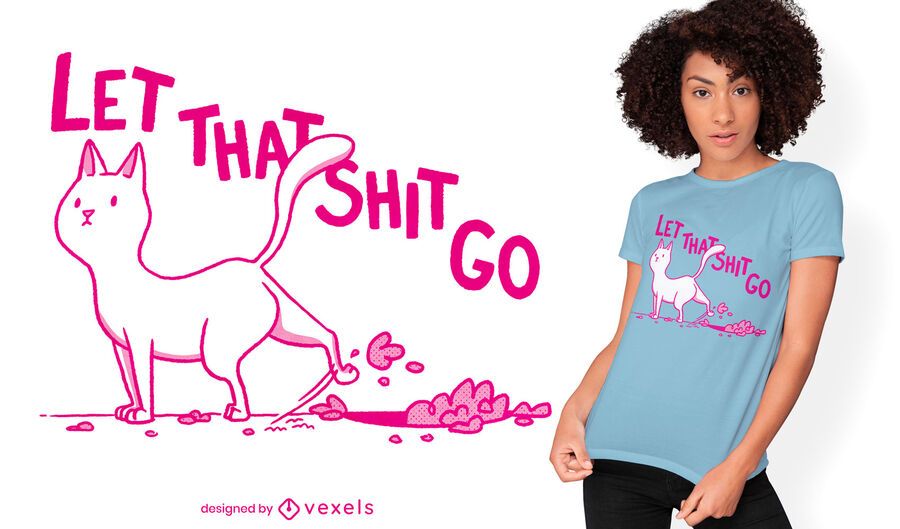 Niedliche Katze, die Schmutz T-Shirt Design wirft Niedliche Katze, die Schmutz T-Shirt Design wirft