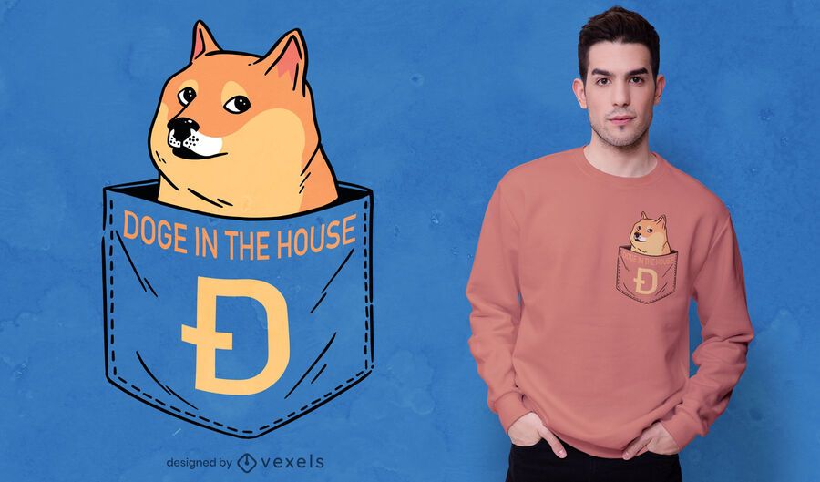 Animal de cachorro com design de camiseta de bolso Animal de cachorro com design de camiseta de bolso