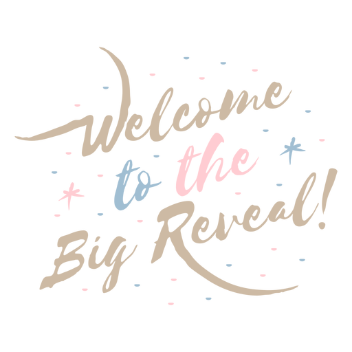 Welcome to the big reveal flat PNG Design