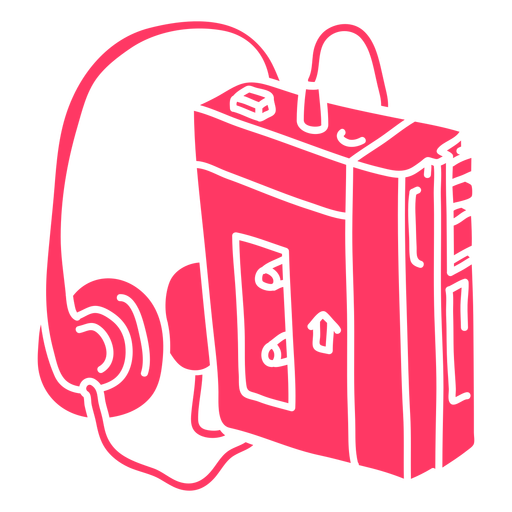 90's cut out cassette player  PNG Design