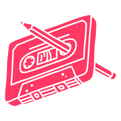 80's rewinding cassette cut out PNG Design