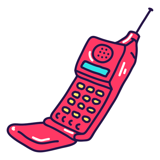 90's cellphone color stroke PNG Design