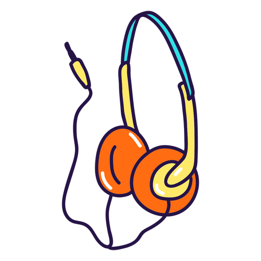 Retro music headphones PNG Design