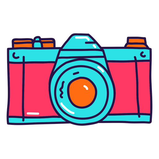 90's analogic camera color stroke PNG Design