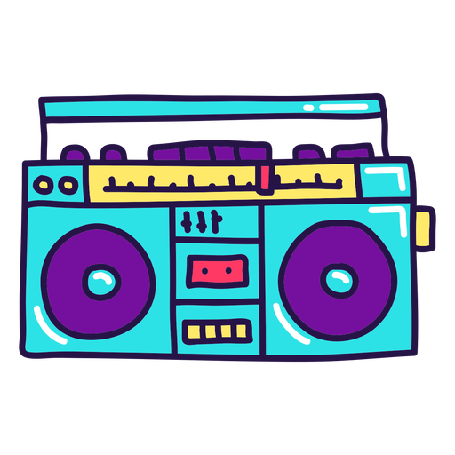 90's radio color stroke PNG Design