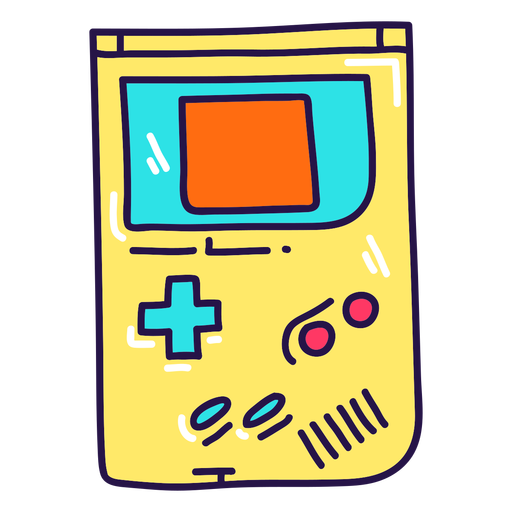 90's gaming console color stroke PNG Design