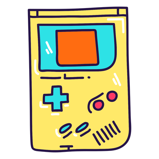 Traço colorido do console de jogos dos anos 90 Desenho PNG