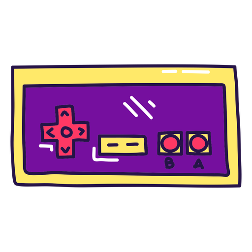 Trazo de color de joystick de videojuego de los 90 Diseño PNG