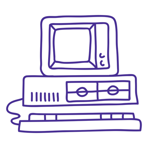 Old computer stroke PNG Design