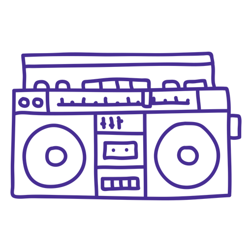 Boombox stroke PNG Design