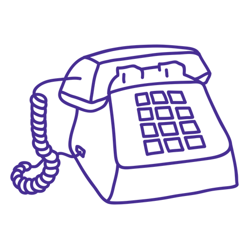 Retro house phone stroke PNG Design